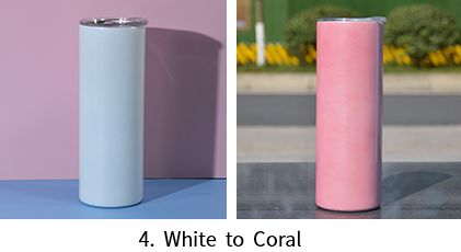 White to Coral