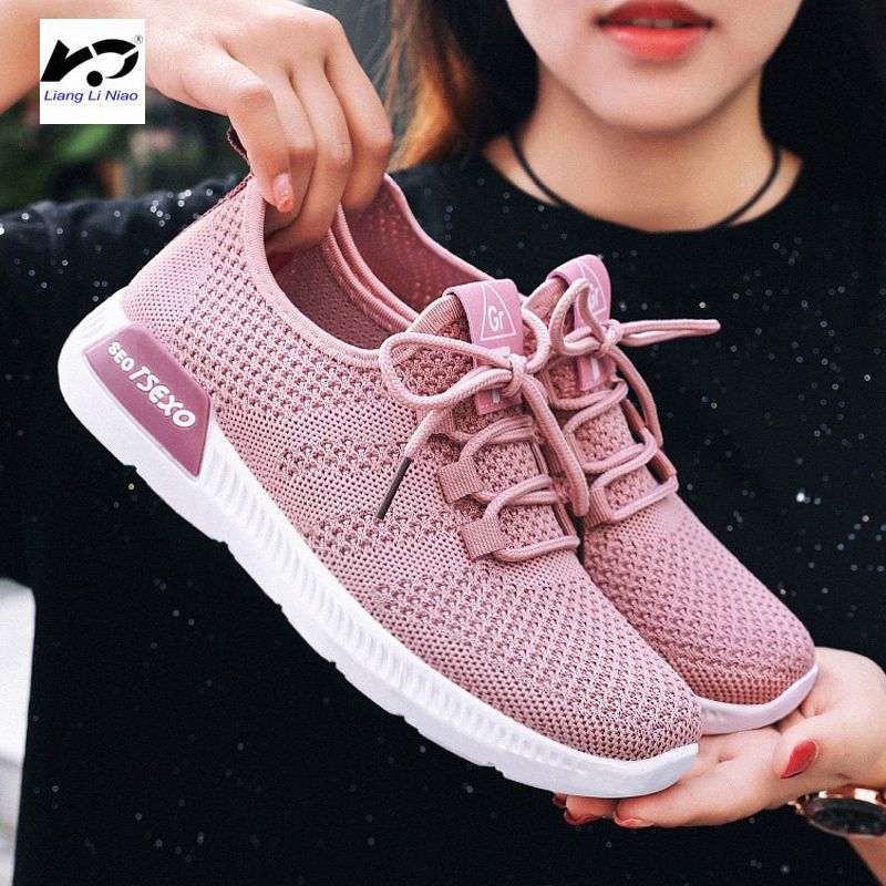 Zomer 2020 Womens Ademend Mesh Flat Schoenen Air Lichtgewicht Casual  Schoenen Dames Sneakers Dames 2020 K09T #