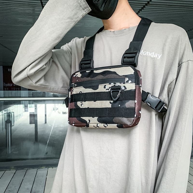 Bolso táctico de hombro para hombre, para aparejo, en el pecho, ropa  informal estilo hip hop, riñonera funcional|Riñoneras| - AliExpress