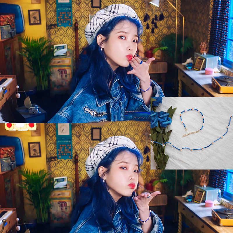 Link Chain Online Sale Blue Beads Bangle Love Poem Iu Blueming Mv New Style Korea Simple Gift Pulseras Femme Mujer Jewelry Y0624 Dhgate Com