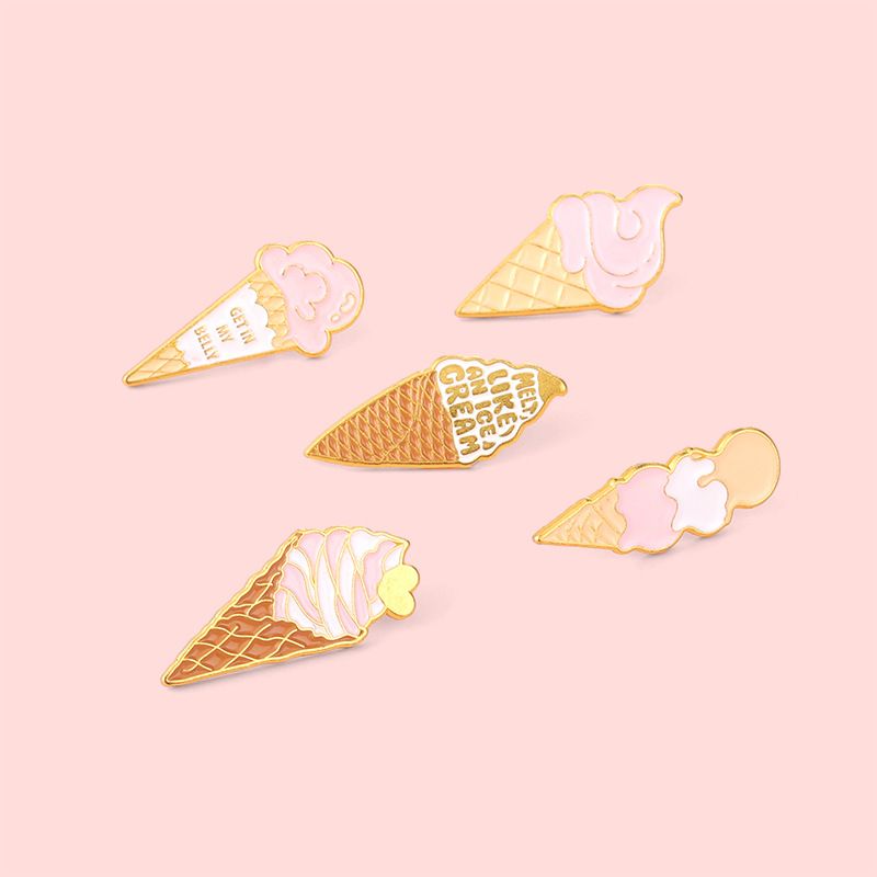 Dibujos animados de dibujos animados con cono helado broches 5 unids conjunto de alimentos en forma Dibujos animados de dibujos animados con cono helado broches 5 unids conjunto de alimentos en forma