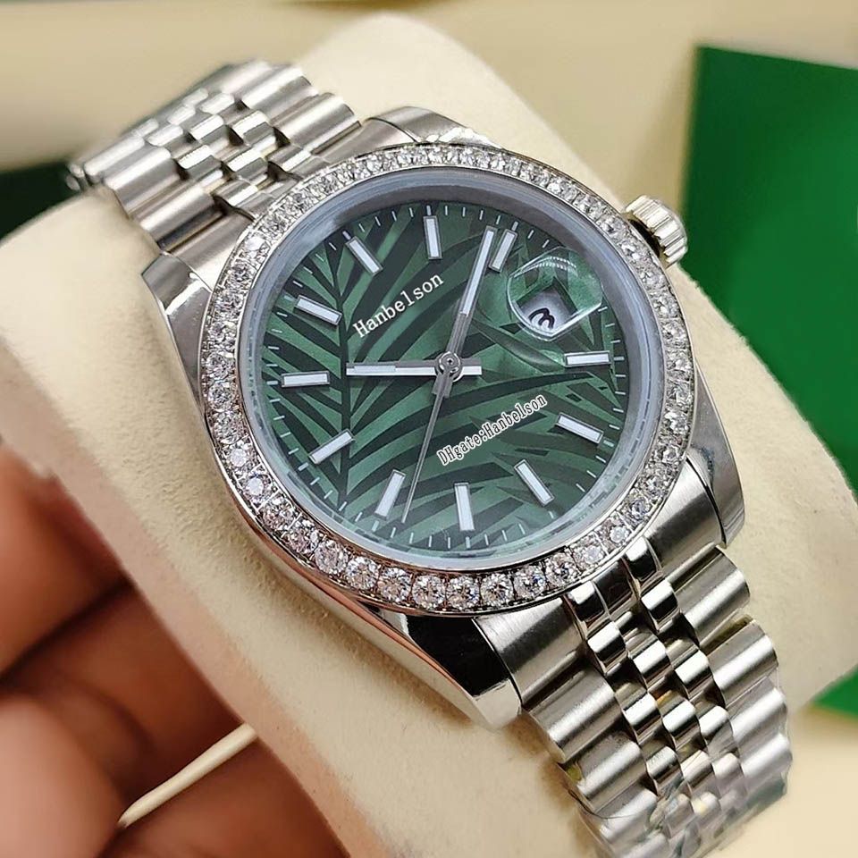 Silver green dial (diamond bezel)