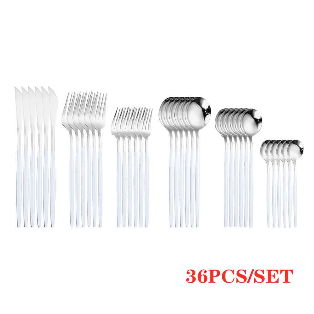 36pcs Blanc Argent