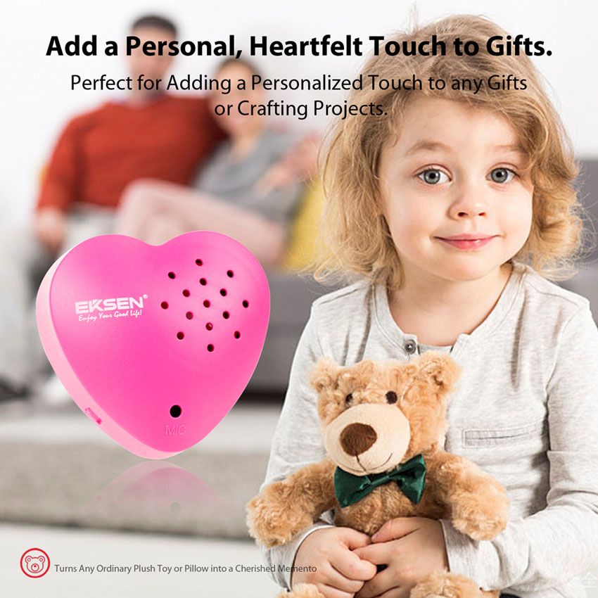 EKSEN Teddy Bear Voice Recorder, 30 Seconds Toy Voice Box for Stuffed Animal.  Easy to Record, Perfect Device for DIY Gifts.