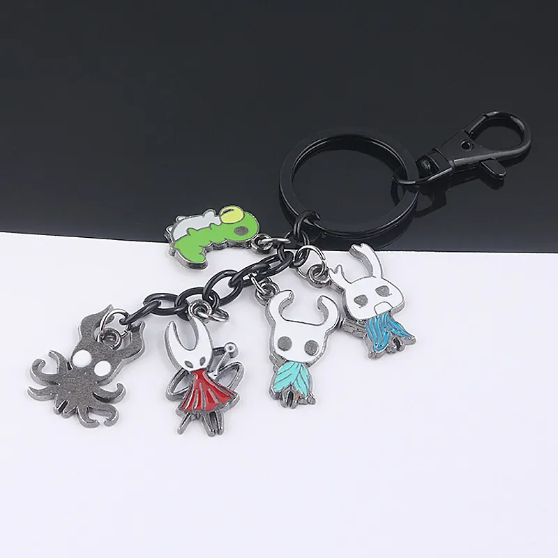 rj Juego Hollow Knight Llavero Lindo Dibujos Animados Aleación Caterpillar Colgante Cosplay Bead