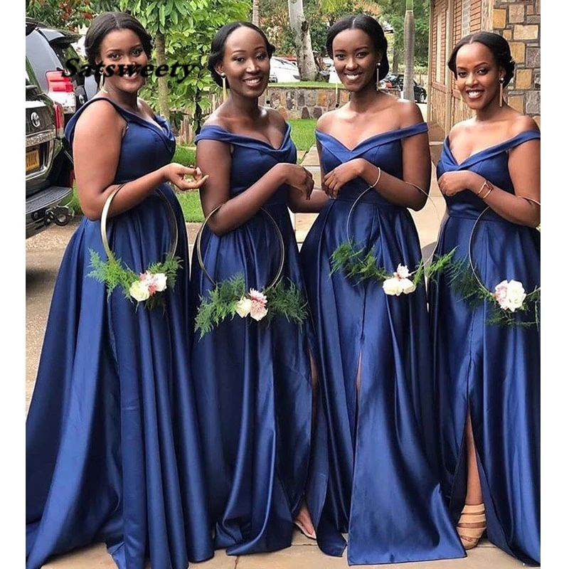 Off Shoulder African Bridesmaid Dress 