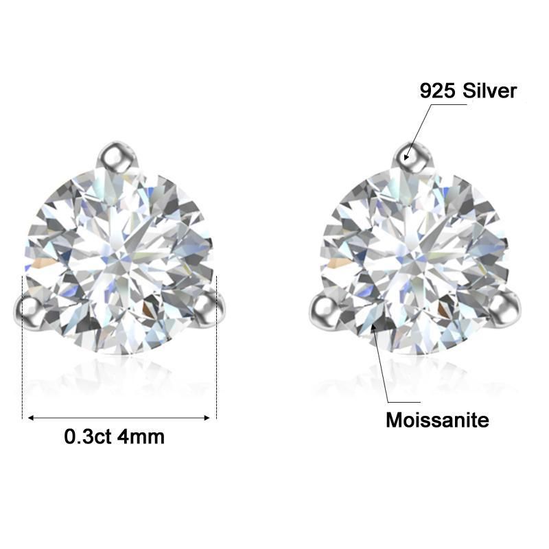 0.3ct Dイヤリング925スターリングシルバー