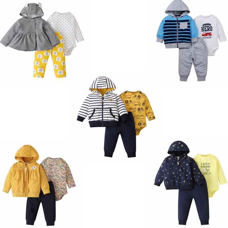 Compra Ropa Para Ninos Set Boys Girls Traje De Tres Piezas Algodon Recien Nacido Otono E Invierno Manga Larga Manga Para Ninos Bebe 6 Meses A 1 Ano De Edad Zmy097 Barato