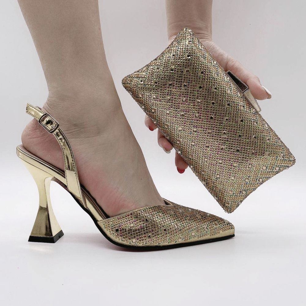 heels with matching clutch