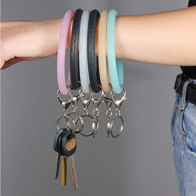 Bangle Key Chain for Circle Wrist Bracelet for Car Keys Keychains Silicone Key Ring Bracelet Wristlet Keychain for Women Bangle Key Chain for Circle Wrist Bracelet for Car Keys Keychains Silicone Key Ring Bracelet Wristlet Keychain for Women