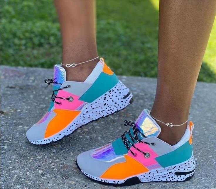 2021 VS Grootte: 4.5 9 Dames Casual Schoenen Damesmode Dames Lace Up  Multicolor Ronde ToEuropean Schoenmaat: 35 40 Van Abc688, 3,85 € |DHgate