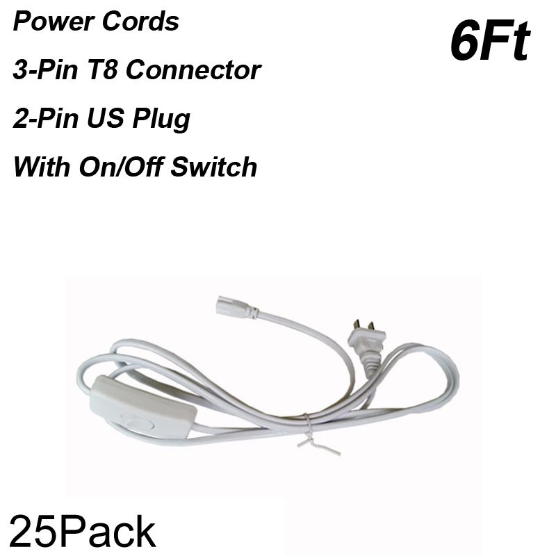 6Ft 2-Pin Power Cords With Switch
