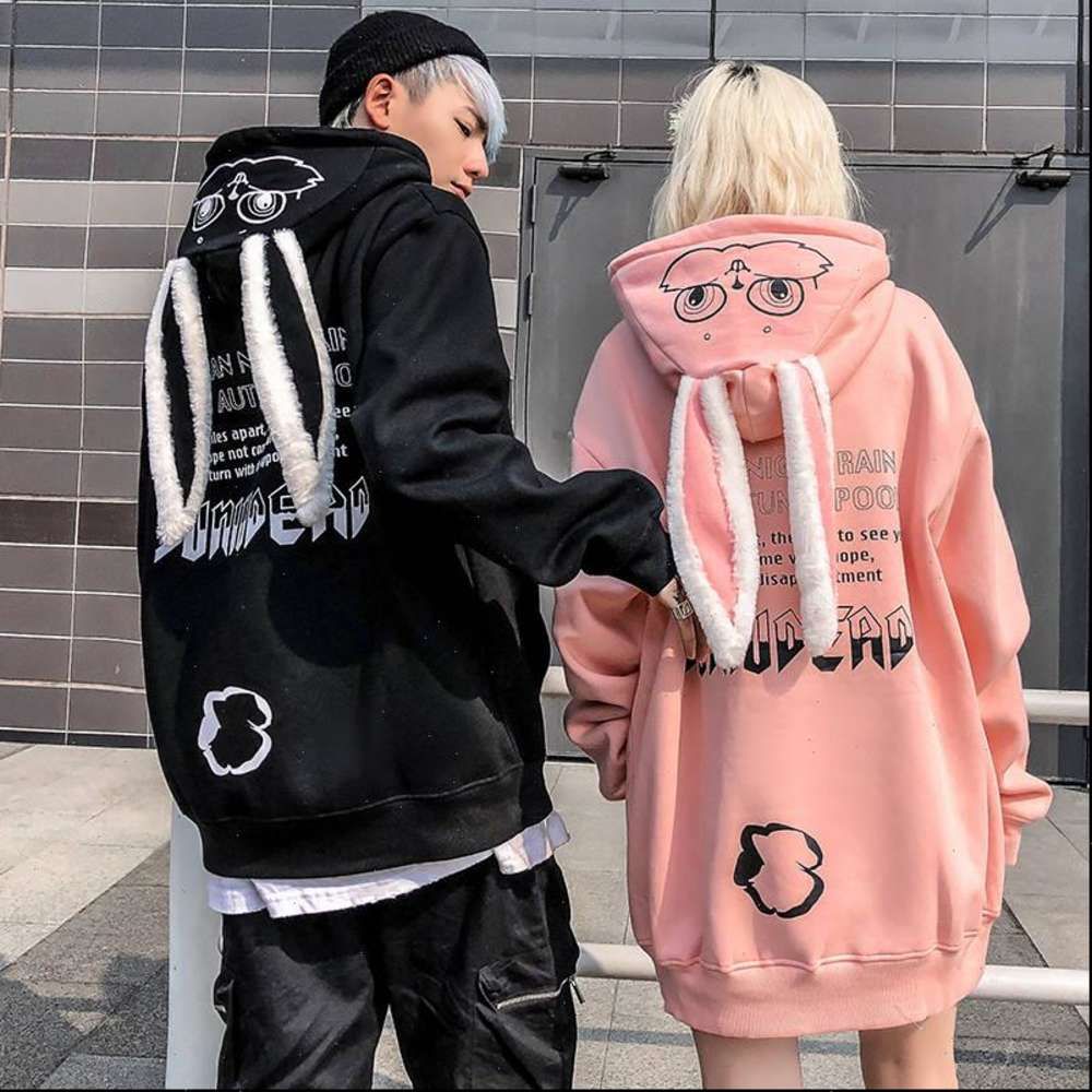 Compra Sudadera Con Capucha Para Mujer Conejito Animal Pullover Conejo Para  Parejas Otoño Gráfico Outerwear Black Pink Girls Barato | Entrega Rápida Y  Calidad | Es.Dhgate