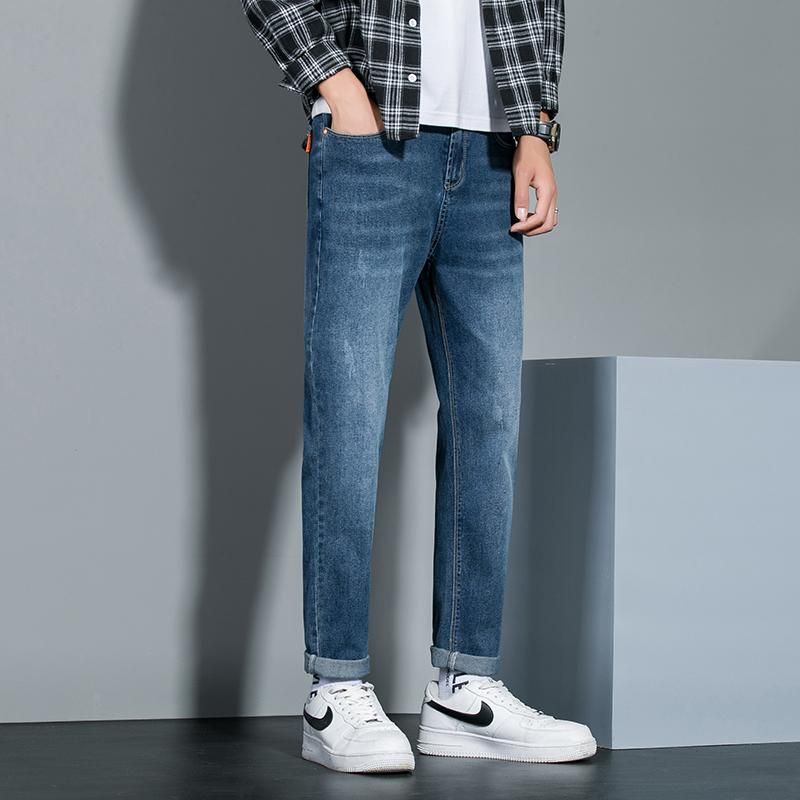 Compra Jeans Menores Zoenova Slim Fit Autumn Invierno Denim Pantalones Azul Hombres  Straight Hombres Gris Moda KPOP Pantalones Pantalones Hombre Barato |  Entrega Rápida Y Calidad | Es.Dhgate