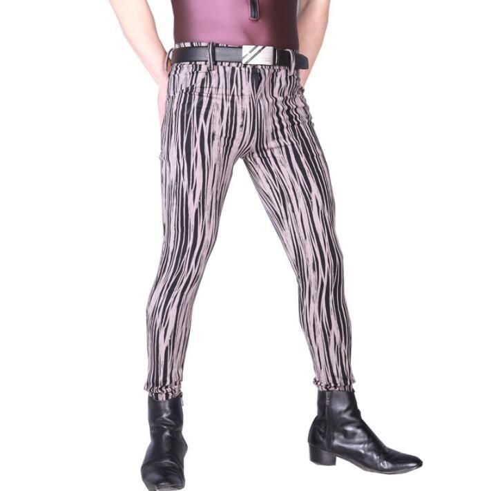 Compra Pantalones Para Hombres Personalidad Elástica Pantalones Apretados  Moda Moda Jeans Feet Pies Pantalon Homme Street Novedad Barato | Entrega  Rápida Y Calidad | Es.Dhgate