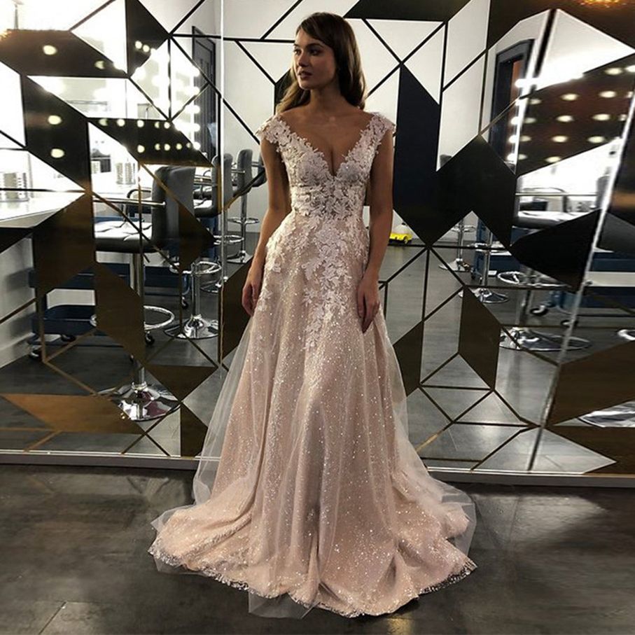 Acquistare Glitter 2021 Boho Abiti Da Sposa Abiti Da Sposa Appliques  Brillante Spiaggia A Line Abiti Da Sposa Schema Schema Plus Size Mariage  Gowns Economico | Consegna Veloce E Qualità | It.Dhgate