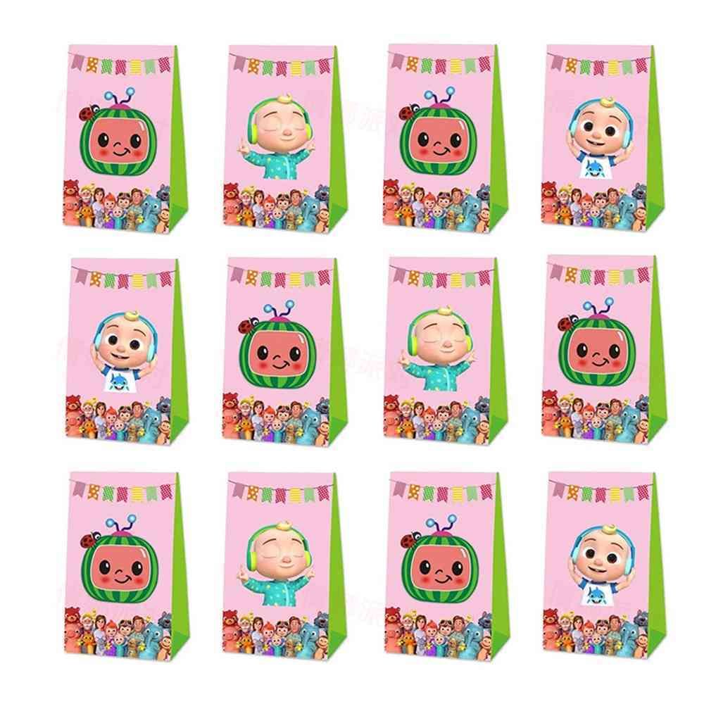 Tiktok Cocomelon Cartoon Candy Bag 12pcs/sets Birthday Party Gift Packing Souvenir Bags packing Present Wrap Tiktok Cocomelon Cartoon Candy Bag 12pcs/sets Birthday Party Gift Packing Souvenir Bags packing Present Wrap