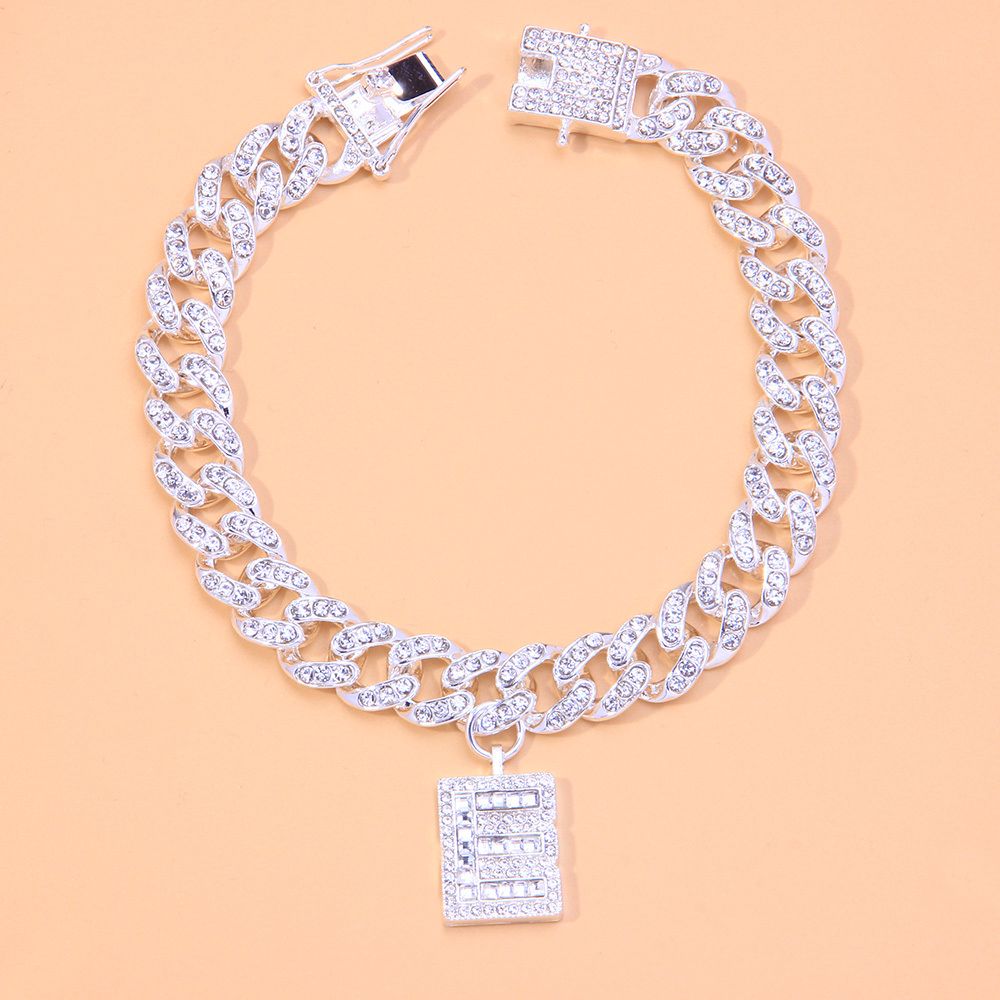 Anklets A Z Initial Iced Out Cuban Link 