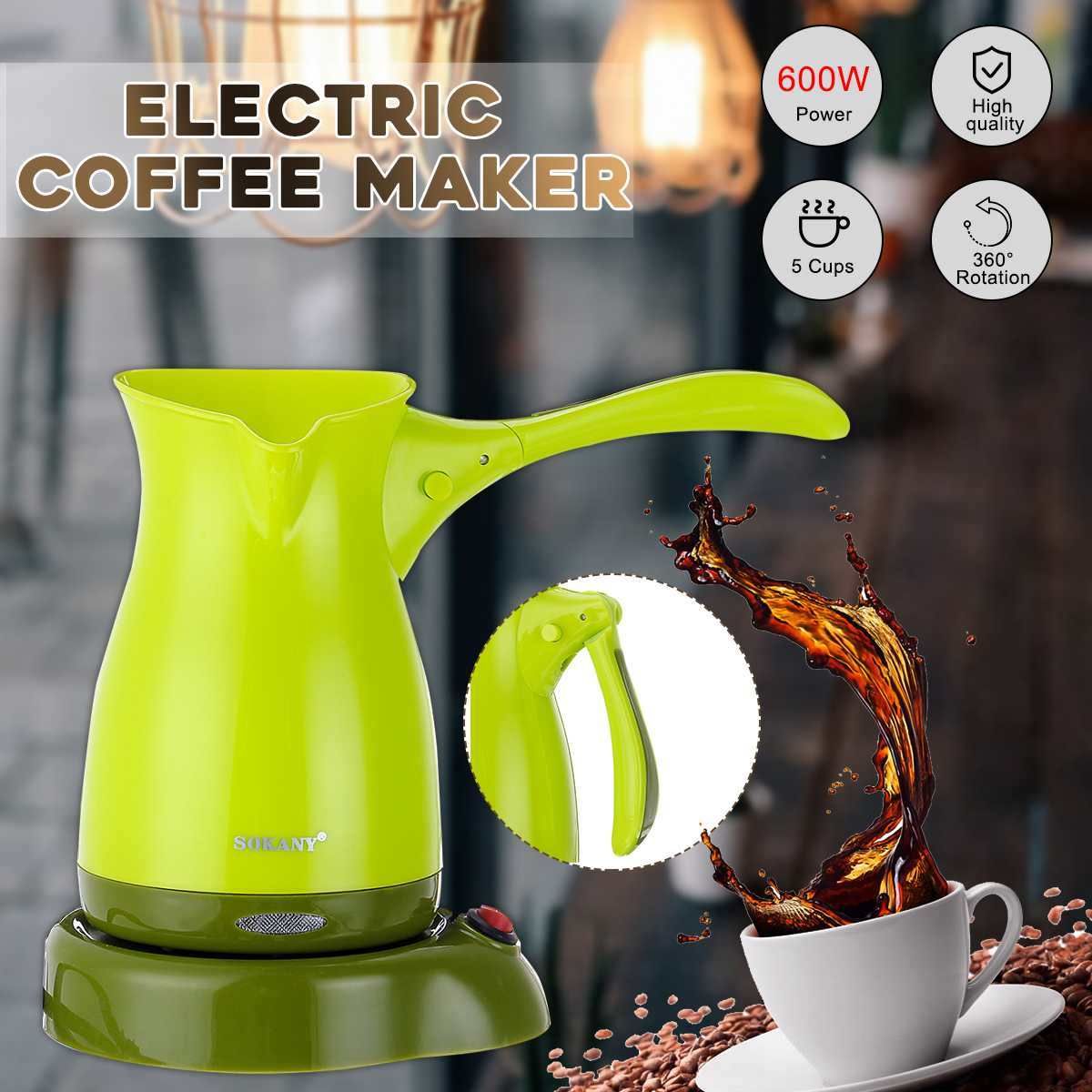 220V 5 Cup Electric Turkish Greek Coffee Maker Stainless Steel Machine Moka  Pot 2023 New - AliExpress