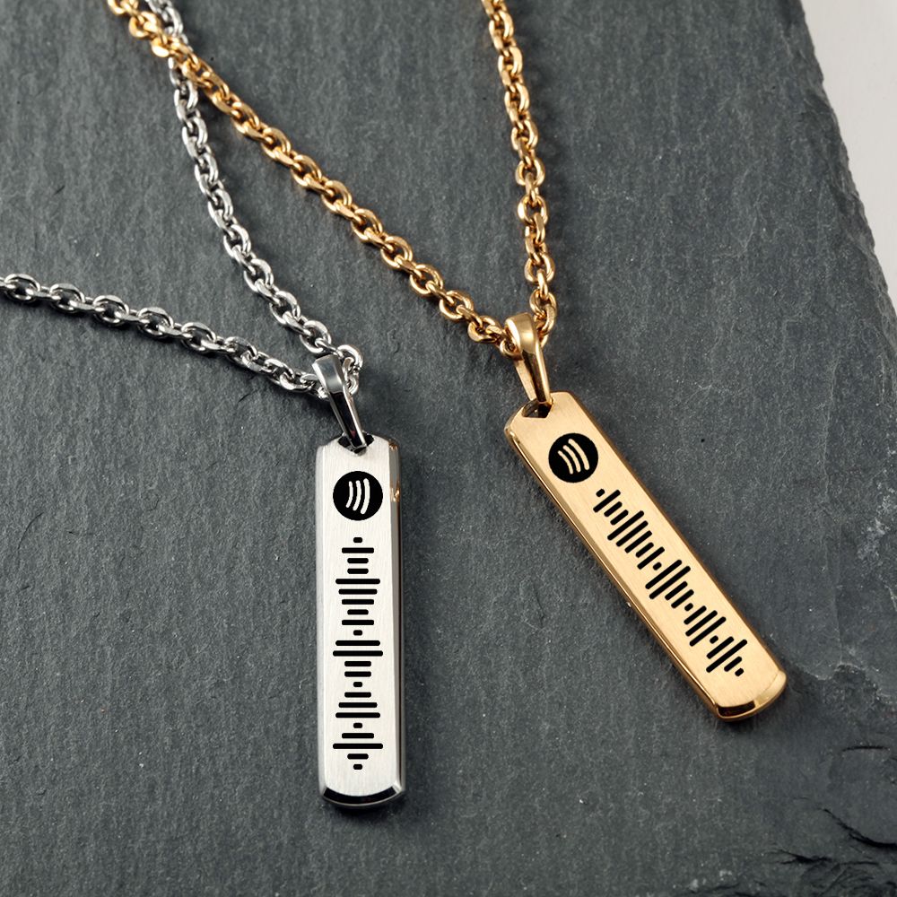 Carving Music Spotify Code Necklace For 