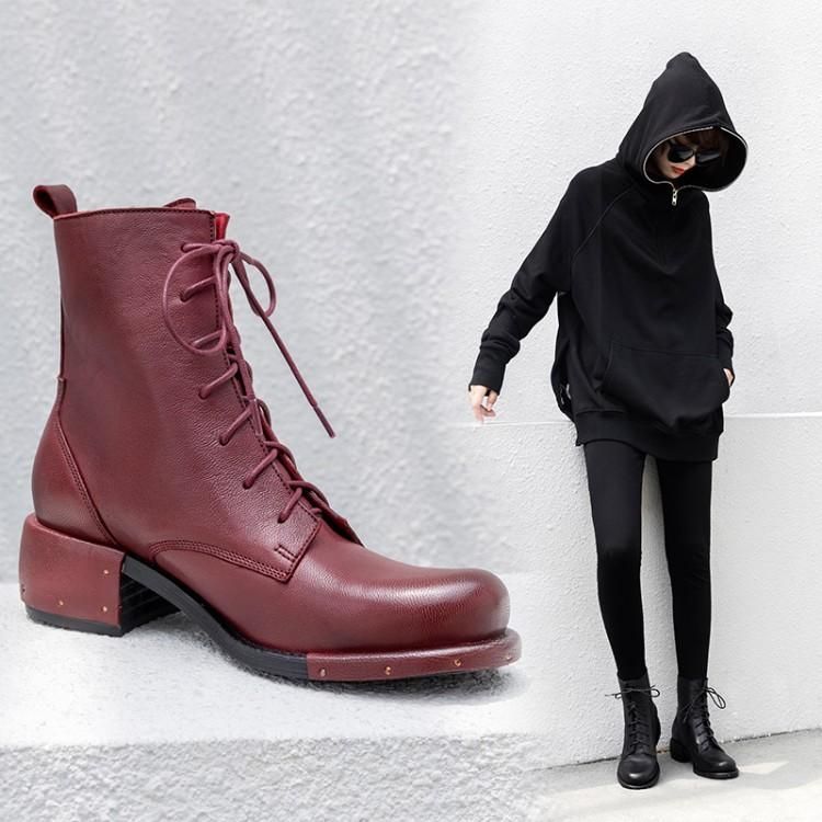 Laarzen 2021 vrouwen winter schoenen vrouw casual lente lederen laarsjes  botas mujer vrouwelijke enkel plus size