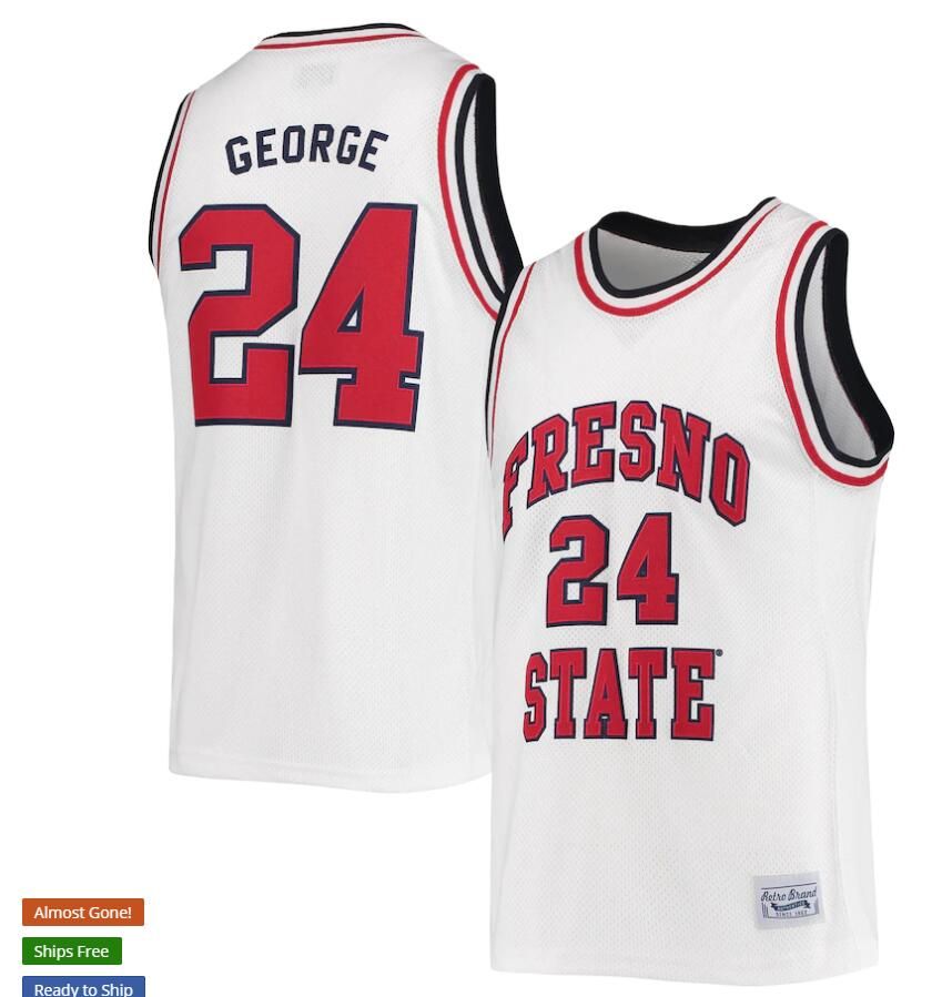 Fresno Stato bianco # 24 Paul George