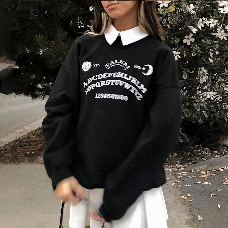 Compra Sudaderas Con Capucha Para Mujer Sudaderas Góticas Negras Estética  De Gran Tamaño Harajuku Letra De Harajuku Sudadera Femenino Streetwear  Otoño Manga Larga H Barato | Entrega Rápida Y Calidad | Es.Dhgate