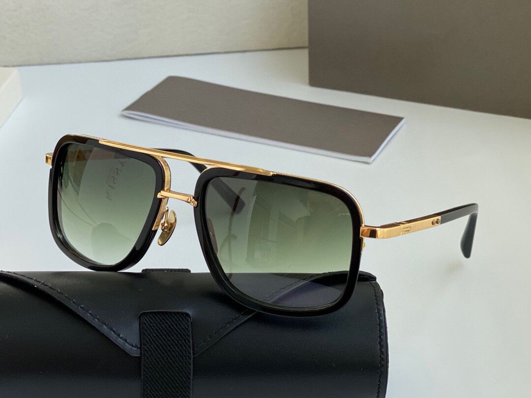 black gold frame gradient green lenses