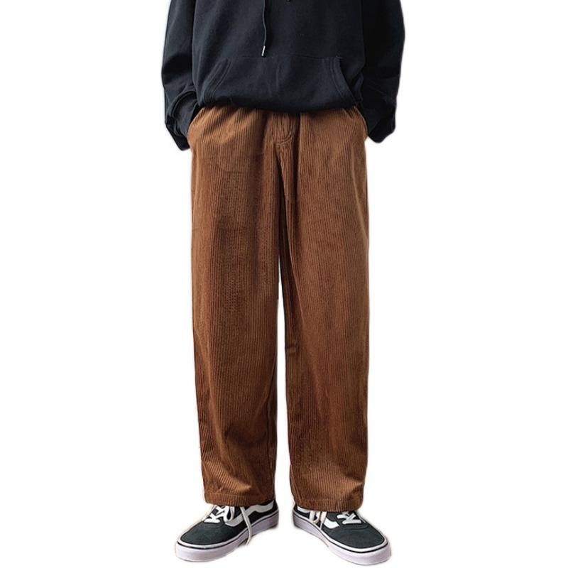 Corduroy Pants Baggy Black Summer Thin 