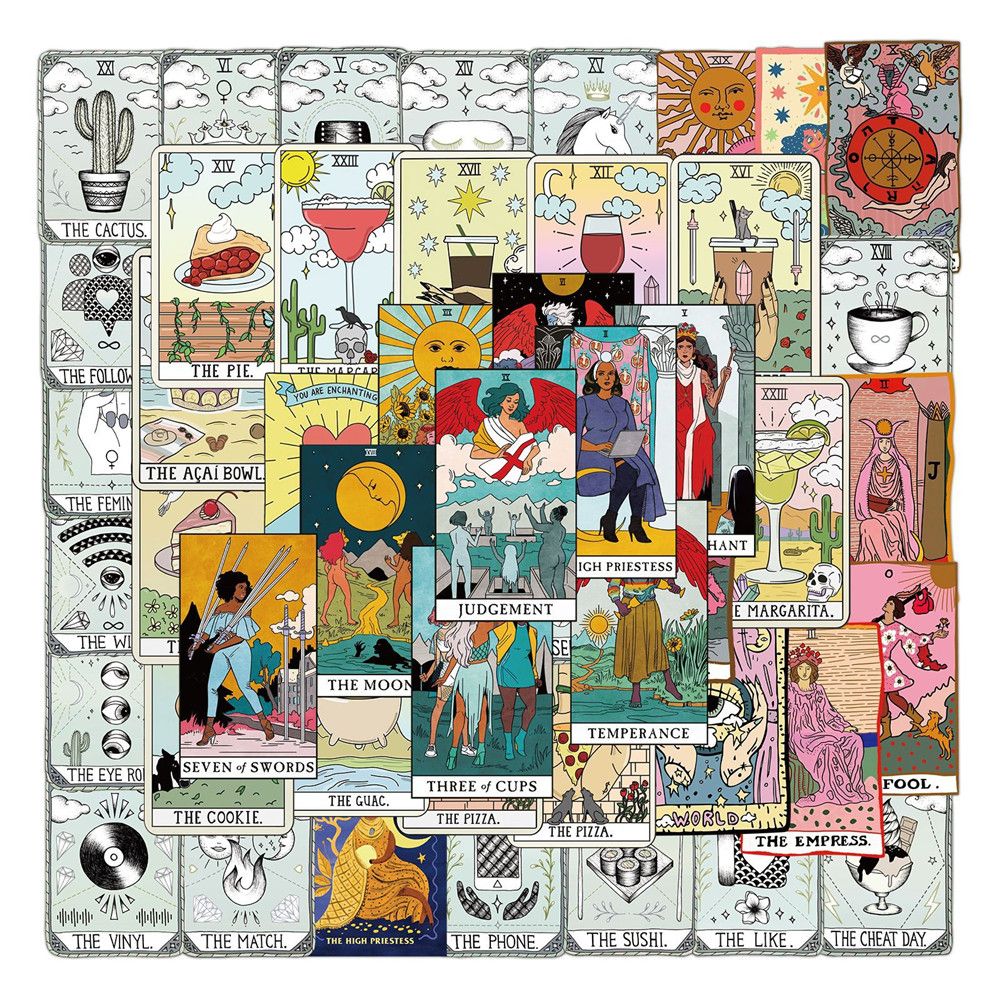 50Pcs Tarot Card Stickers Skateboard Laptop Luggage Guitar Motorcycle DecaLL 