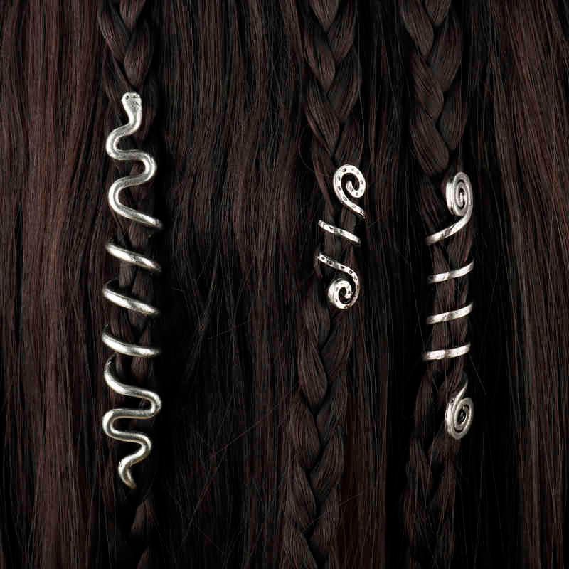 Charms de espiral vikingo trenzas para gotas de barba Joyas Vintage Mujeres Pin Pin Clips