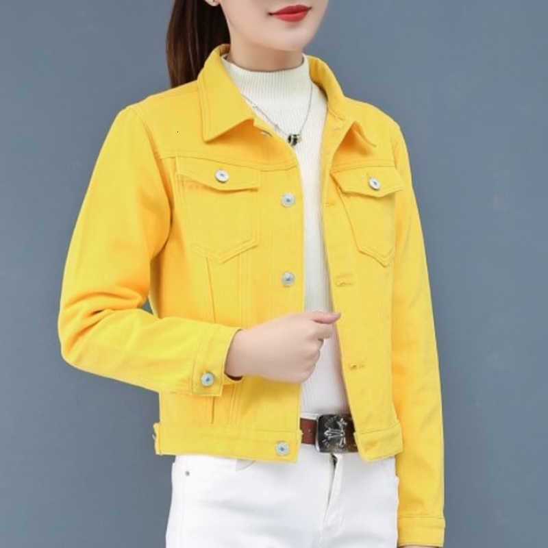 yellow cropped jean jacket