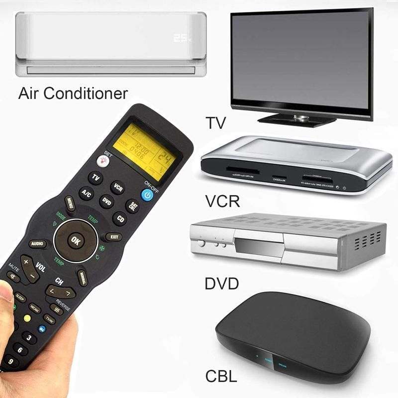 de control remoto universal inteligente para TV / TXT, CD de DVD, VCR, SAT / CABLE