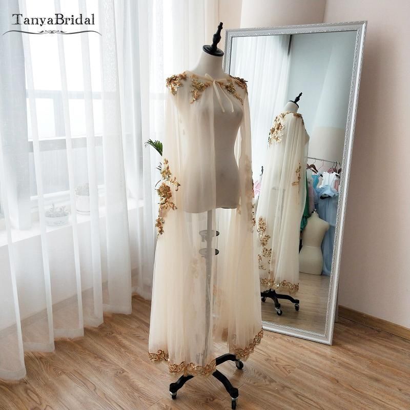 champagne wedding cape