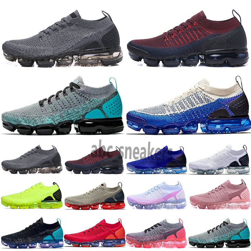 Air VaporMax Flyknit 2.0 2018 2022 Fly Knit 3 Hombres Zapatos casuales Triple Negro