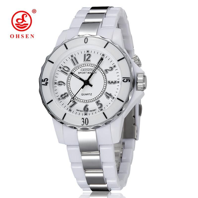 Señal fluido Secreto Relojes de pulsera superior OHSEN marca cuarzo lcd damas mujeres reloj de  pulsera de lujo banda