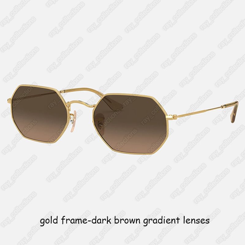 gold frame-dark brown gradient lenses