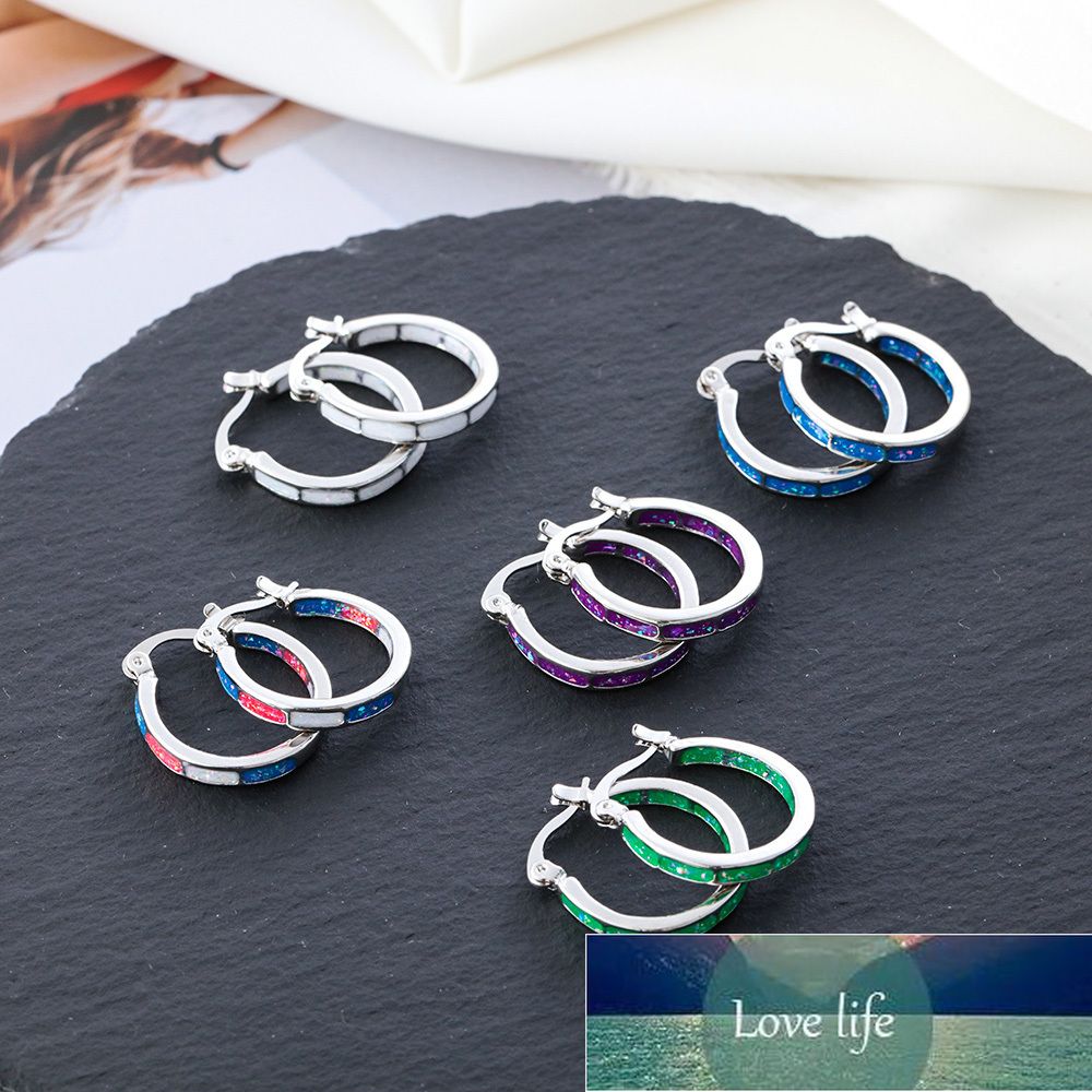 Fashion Chakra Stainless Steel Healthcare Weight Loss Earrings Hoop I4E7 