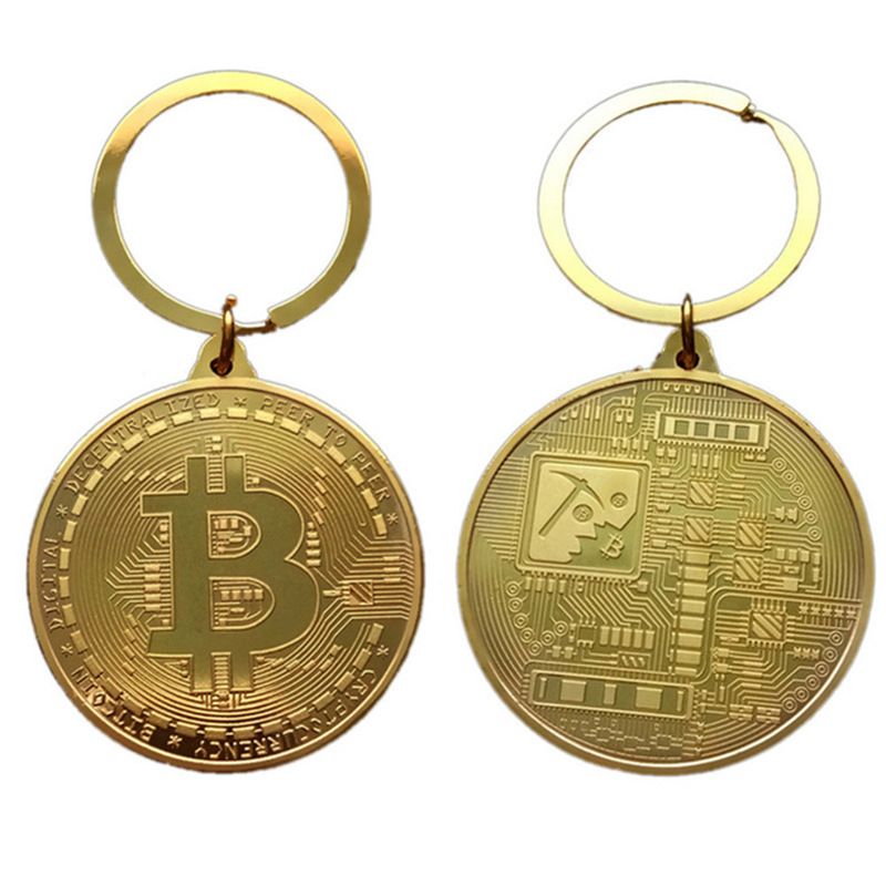 BTC keychain gold