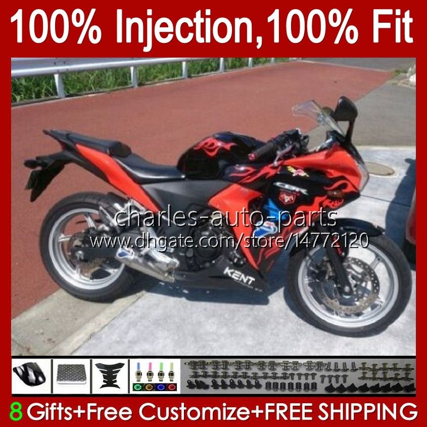 Honda CBR250R Fairings Kit (2011-2014) – ABS Plastic Full Bodywork Set, Pre-Drilled, Includes Windshield & Bolts