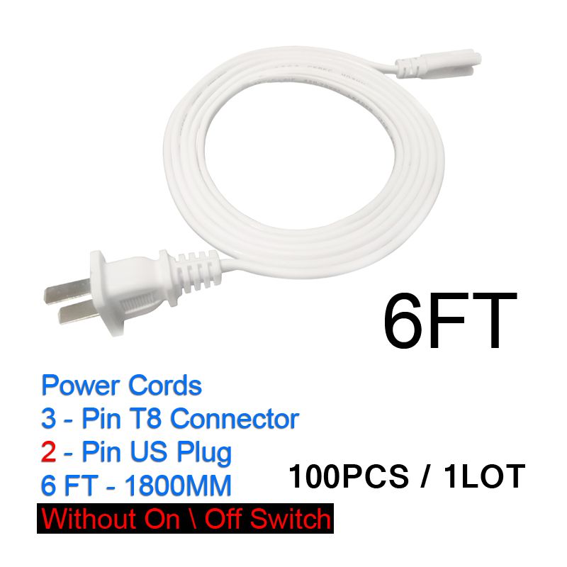 6FT 2PIN US Power Cords Without Switch