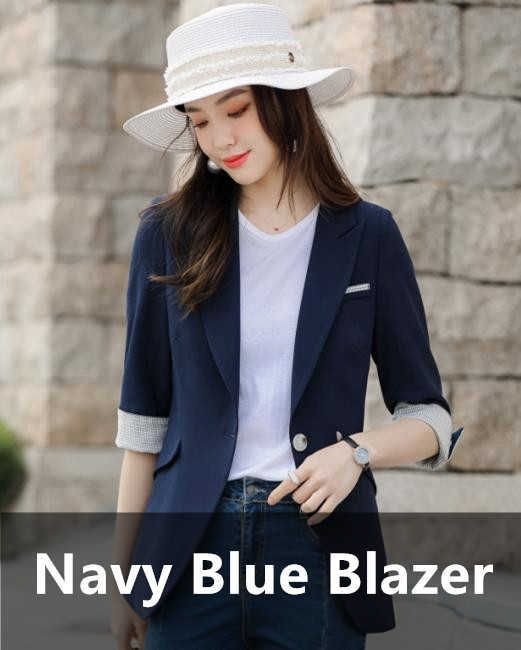 Marineblauwe blazer