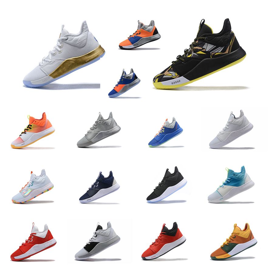 Compre Hombre Paul George PG 3 Zapatos En Venta PG3 Zapatillas Zapatillas  Tenis Mamba Mampa Multi Color Blanco Dorado Azul Rojo Negro Plata Gray LURE  PS3 Entrenadores Con Tamaño Caja 5 12