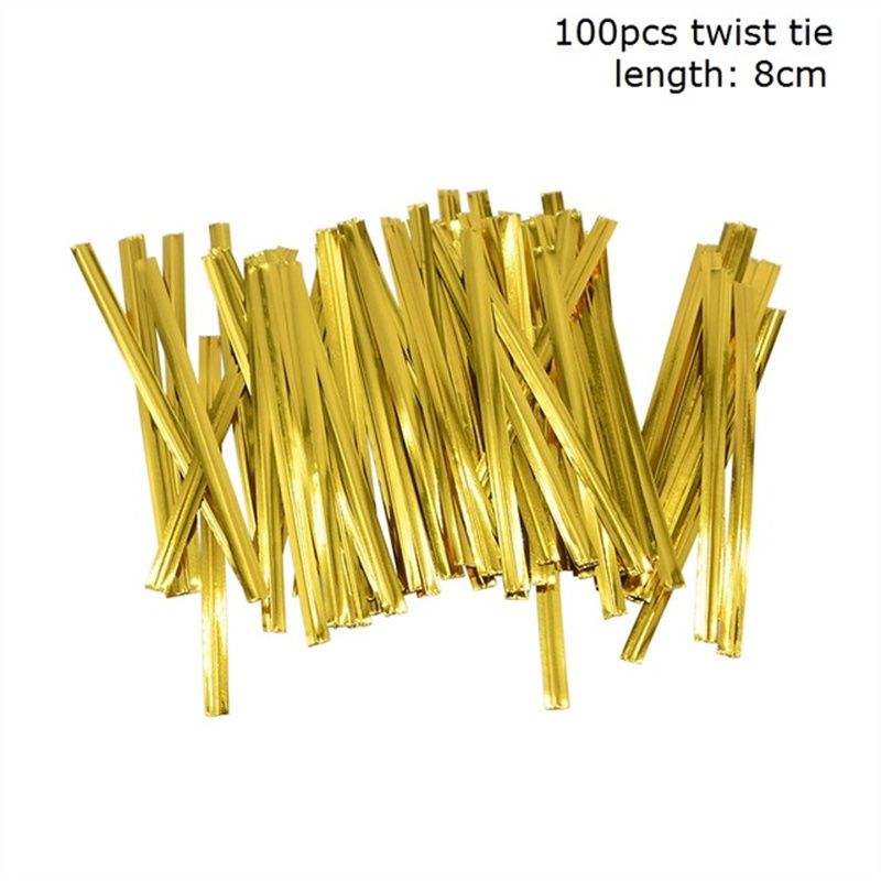 8cm Gold Twist Tie (100 sztuk)