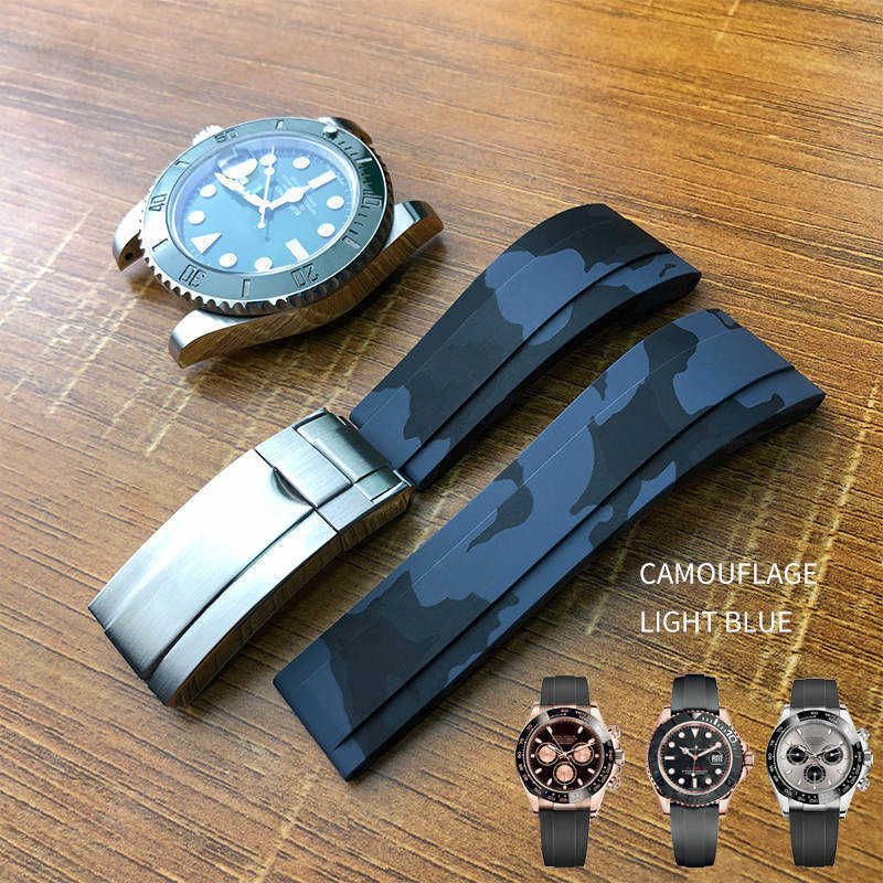 Camouflage Lightblue-20mm No Buckle