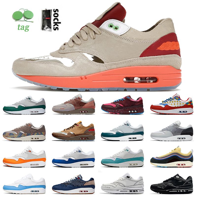 Acheter Pas Cher Nike Air Max 1 Airmax 87 Off White Air Max 1 Chaussures De  Course Authentic Airmax 87 Mens Femme Femme Cabine Kiss Of Death Chama  Evergreen Aura London Sean