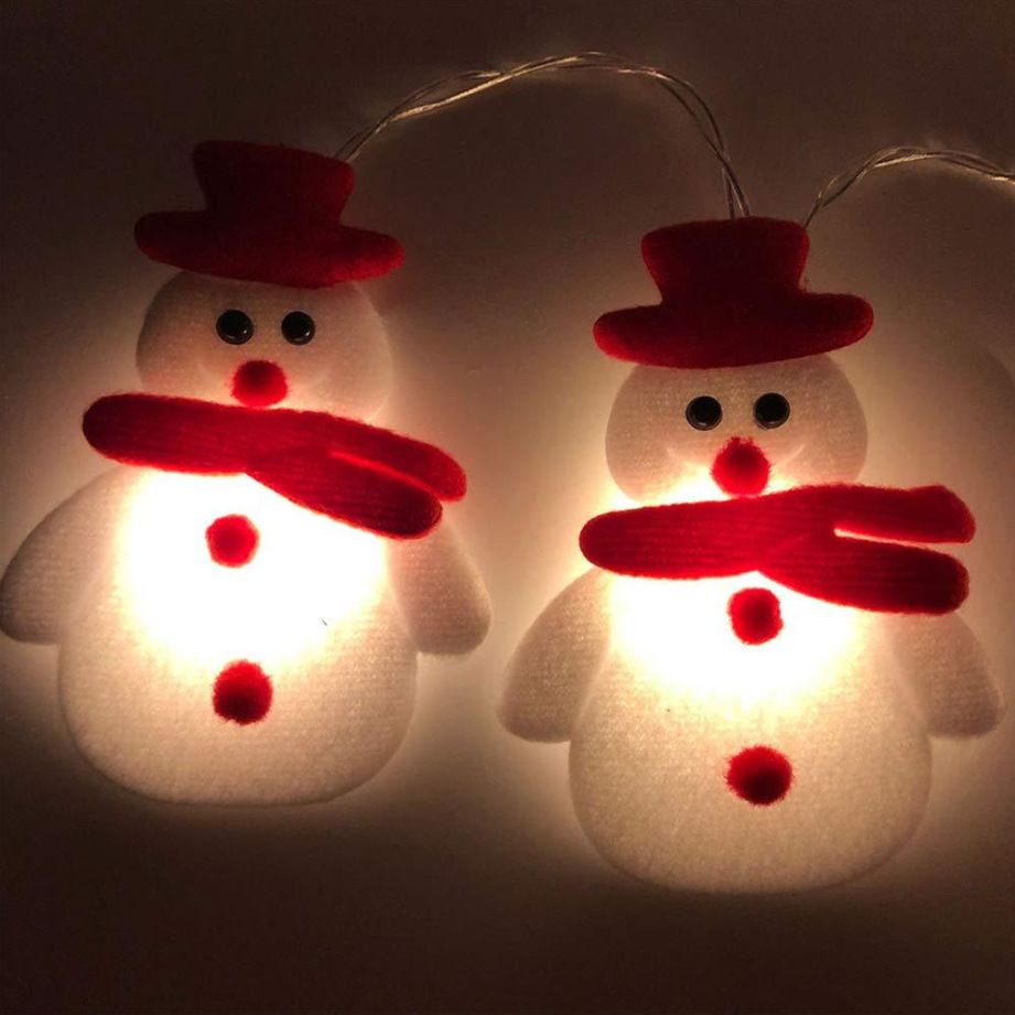 Muñeco de nieve árbol de Navidad LED guirnalda cadena luces decoraci 