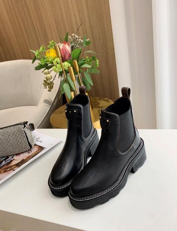 Louis Vuitton LV Beaubourg Ankle Boot, Black, 36