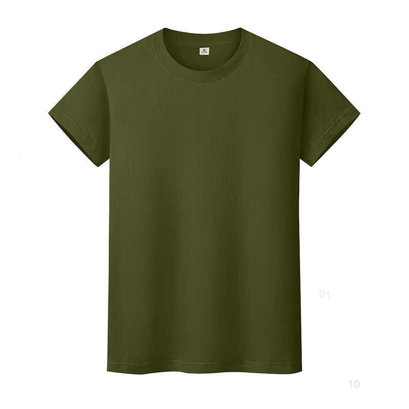 Yuvarlak Boyun Katı Renk T-Shirt Yaz Pamuk Dibe Gömlek Kısa Kollu Erkek ve Bayan Yarım Kollu 90Lum0s