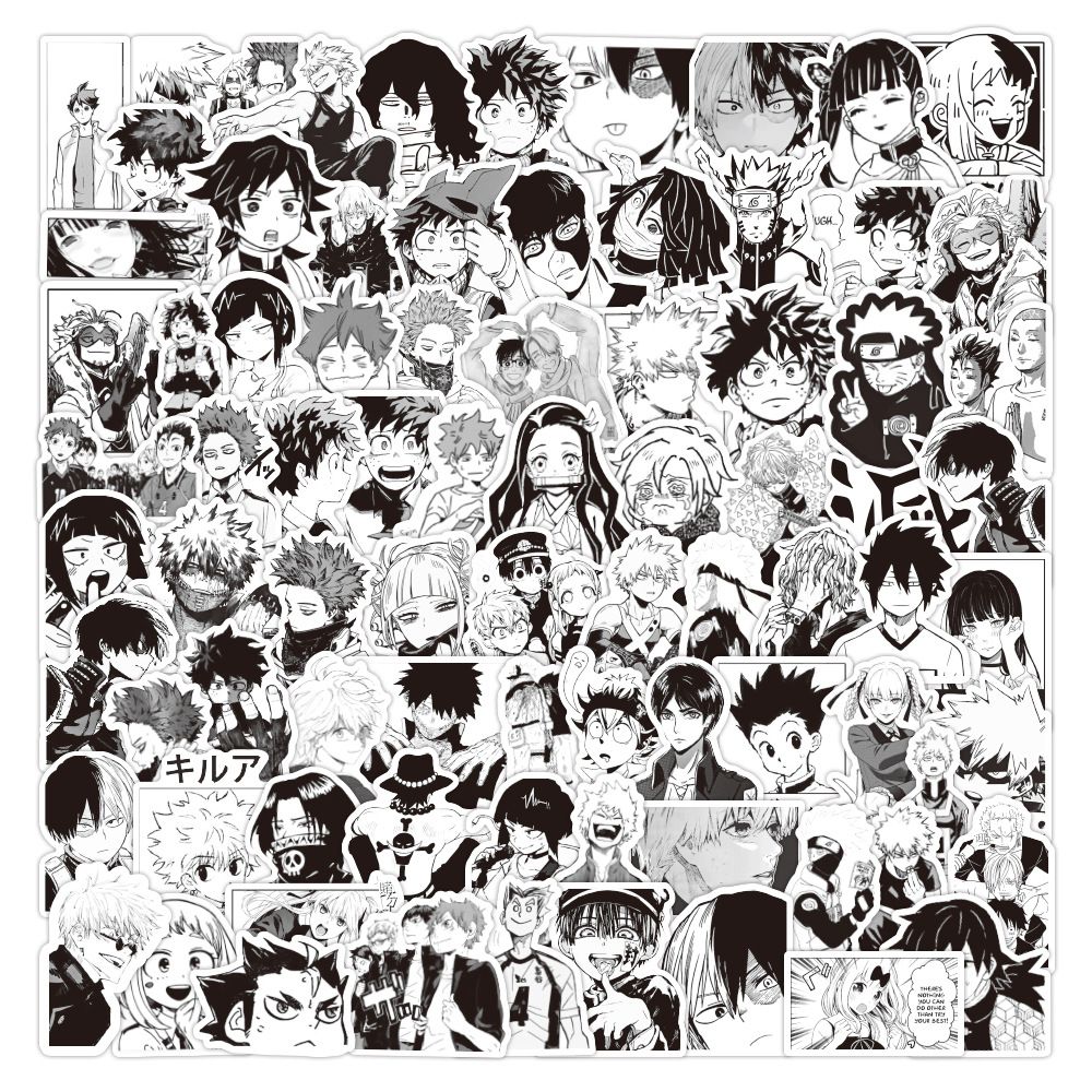 100pcs/set Mixed manga anime waterproof stickers